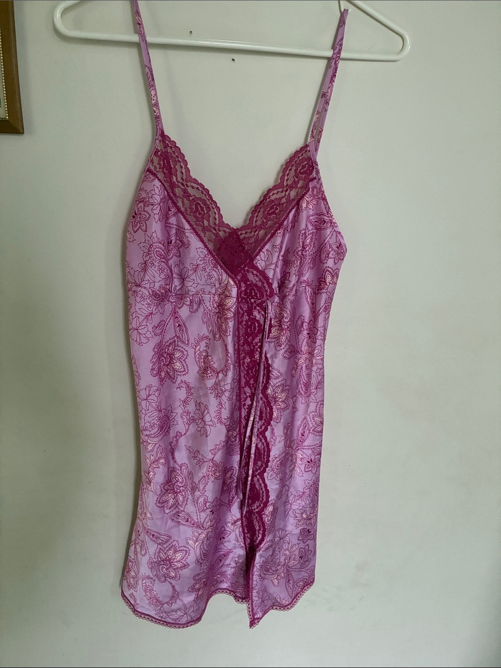 Victoria's Secret Pink & Magenta Lace-Trim Chemise